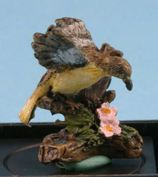 Dollhouse Miniature Mockingbird (Hand Painted Bird Figurine)